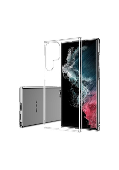 Galaxy S22 Ultra Kılıf Ultra İnce Sararmaz Sert Mika Kamera Yükseltili Grlpro Şeffaf
