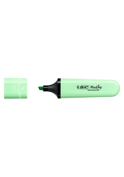 Bıc Marking Flat Higlighter Pastel Fosforlu Kalem 4'lü Blister, 4 Pastel Renk Sarı, Mavi, Pembe, Yeşil , Su Bazlı, Genel
