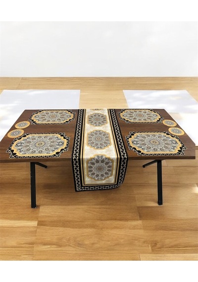 9 Parça Runner Ve Supla Seti Amerikan Servis Runner 40 X 140 Ve Bardak Altlığı Renkli