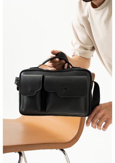 West Polo Westpolo Vegan Deri Tablet Evrak El Ve Omuz Mıknatıslı Kapaklı Unisex Postacı Çantası - Siyah