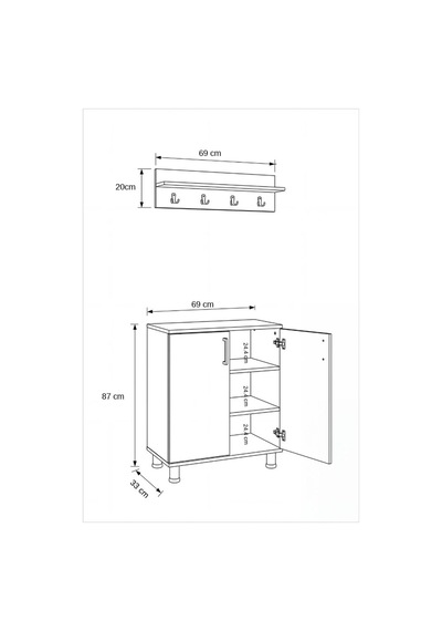 Da-015 Ayakkabılık Portmanto, Elbise Askılı 2 Kapaklı 3 Raflı Dolap, Vestiyer, Kahve Köşesi, Beyaz - 911158598 Beyaz Da-015 Ayakkabılık Portmanto, Elbise Askılı 2 Kapaklı 3 Raflı Dolap, Vestiyer, Kahve Köşesi, Beyaz - 911158598 Beyaz