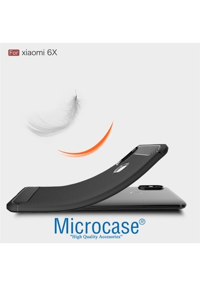 Xiaomi Mi A2-6X Brushed Carbonfiber Silikon Tpukilif+Tempered Cam 266278791 - Seçenek / Cam Koruma-Cam Istemiyorum