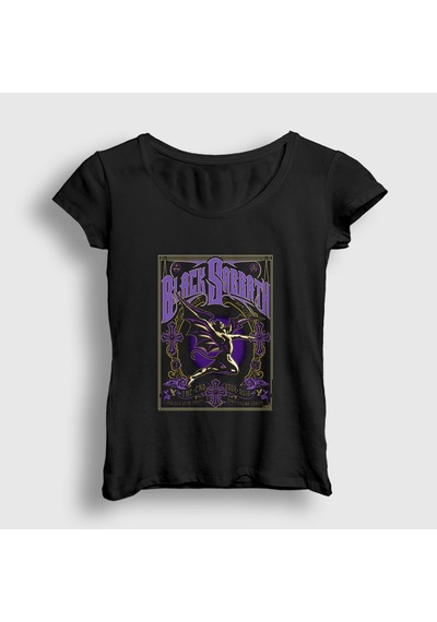 Presmono Kadın The End Black Sabbath T-shirt Siyah