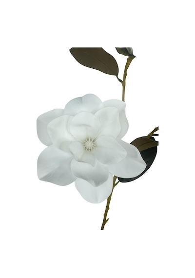 Yapay Çiçek Beyaz Manolya Islak Doku 3 Kafalı Uzun Dal Çiçek Flowers 80cm