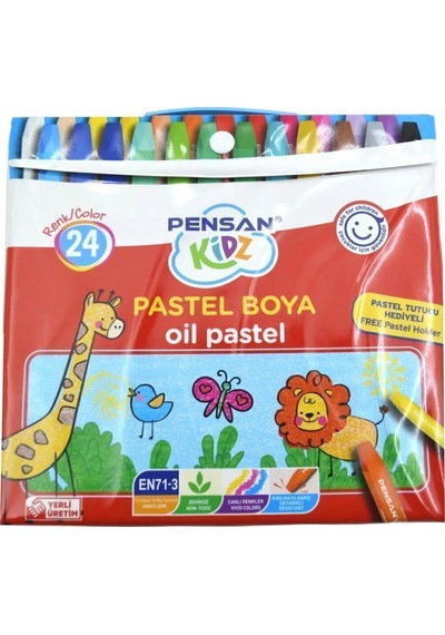 Pensan Kidz 24 Renk Çantalı Pastel Boya Çok Renkli