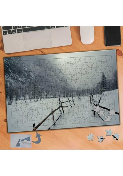 Karlı Yürüyüş Yolu Manzarası 240 Parça Puzzle Yapboz Tablo-229