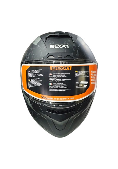 Beon B507 Full Face Kapalı Motosiklet Kaskı Gri - Siyah