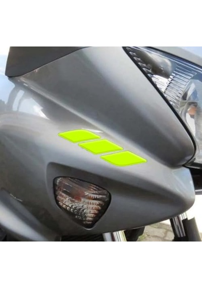 Araç Otomobil Motosiklet Bisiklet Floresan Sarı 6 Parça Çok Amaçlı 3d Sticker Abanoz
