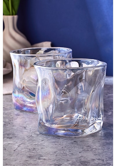 Piero Luster 2'li Kristal Cam Bardak 200 Ml Luster Çok Renkli