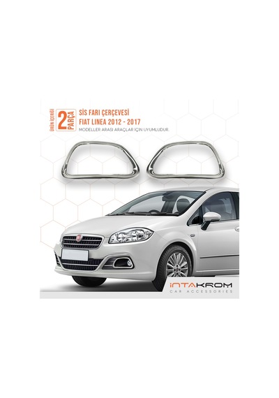intakrom Fiat Linea Krom Sis Farı Çerçevesi 2 Parça 2012-2017