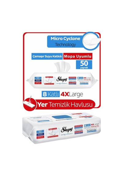 Easy Clean Yer Temizlik Havlusu 8 Katlı 4 Xlarge 50 Yaprak 1 Paket Diğer