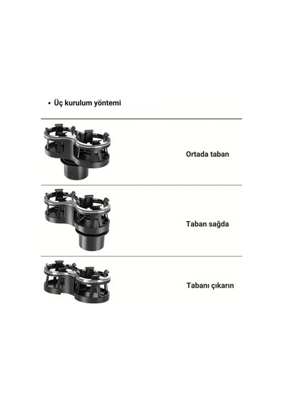 Polham Premium Oto Araç İçi Çift Bardak İçecek Tutucu, Torpido Üstü Ve Bardaklık Montajlı Bardak Tutucu