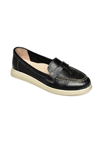 Fox Shoes P555014103 Siyah Hakiki Deri Kadın Ayakkabı Siyah