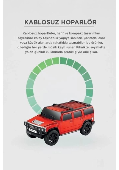 Özel Üretim Torima Bluetooth Hoparlör Araba Tasarımlı D48 Kırmızı Eğlence Aleti Müzik