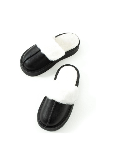 Fox Shoes T918264209 Siyah İçi Peluş Kadın Terlik Siyah