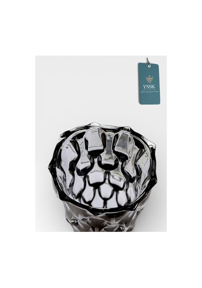Chacha Home Luxury Prısm İthal Cam Vazo 24x13 Cm Füme