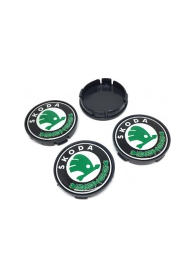 Skoda Damla Geçme Jant Göbeği Yeşil 4'Lü 60-55Mm