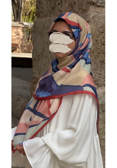 Qalortex Scarf Pamuklu Soft Rânâ Desen Eşarp-somon