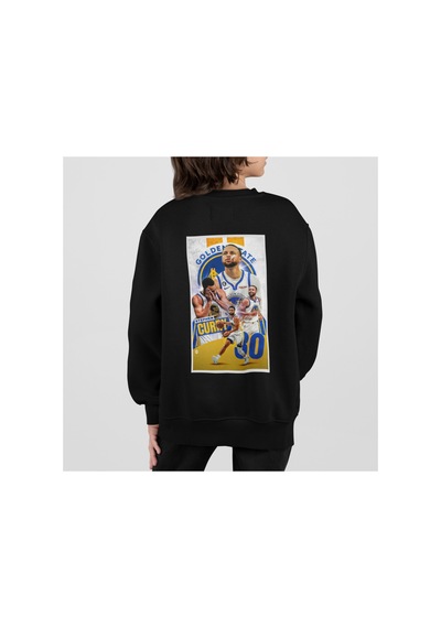 Stil X Stephen Curry Baskılı Bisiklet Yaka Çocuk Tshirt Siyah-12