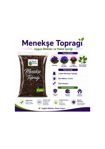 Menekşe Toprağı Afrika Menekşesi Saksı Çiçeği Yetiştirme Karışımı 5 Litre 5 L