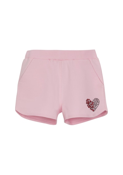 Lovetti Açık Pembe Kız Çocuk Kalp Baskılı Iki Iplik Şort 7853P016 Pembe