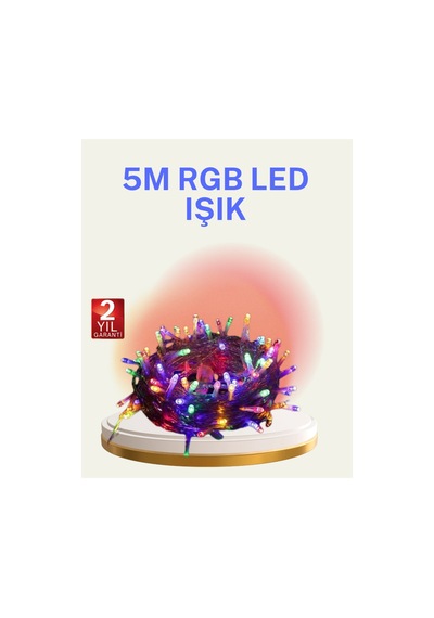 Mey İthalat Şeffaf Kablolu 50 Ampullü 5 Metre Led Işık Dekoratif Aydınlatma Belirtilmemiş