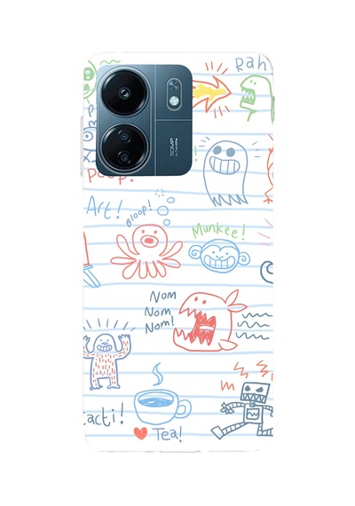 Xiaomi Redmi 13c Silikon Desen140 Çok Renkli