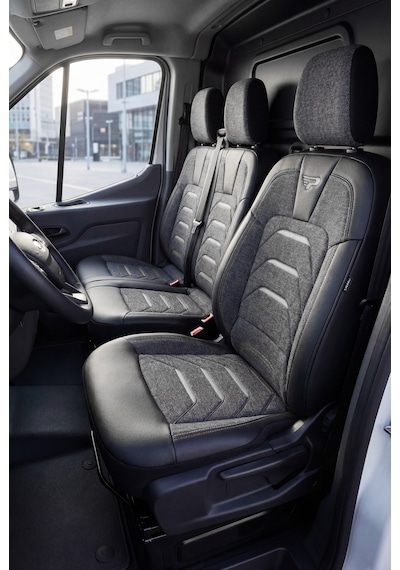 Füme - Gri Panda Bodrum Serisi Ford Transit 2014+ Araca Özel Keten Ticari Oto Koltuk Kılıfı