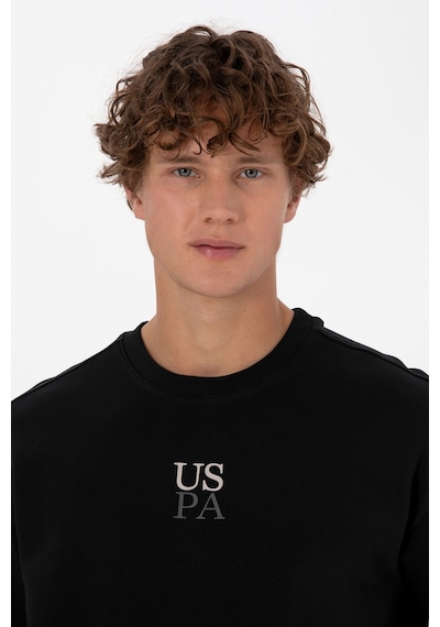 U.S. Polo Assn. Erkek Bisiklet Yaka Comfort Fit Siyah Basic Sweatshirt 50313760-VR046