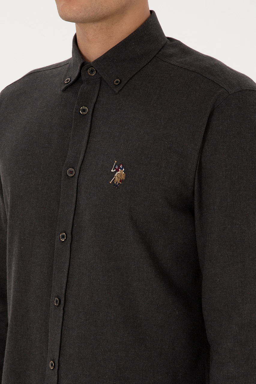 U.S. Polo Assn. Erkek Siyah Uzun Kollu Basic Gömlek 50307686-VR046