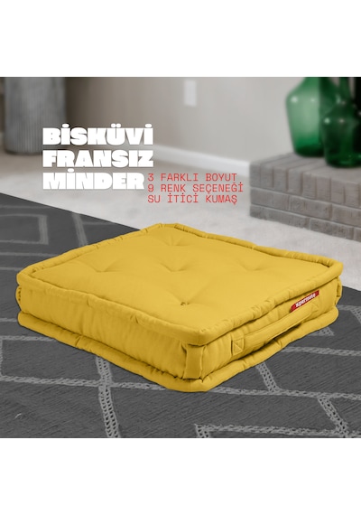 Xpermate Bisküvi Minder Petek Önü Fransız 55x55x14 Sarı