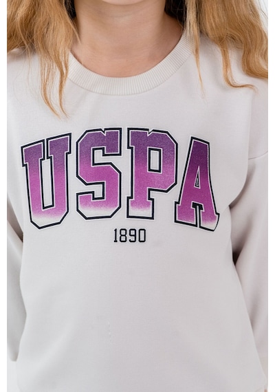 U.S. Polo Assn. Kız Çocuk Baskılı Beyaz Uzun Kol Eşofman Takımı Us2701-c-v1 Us2701-c-v1