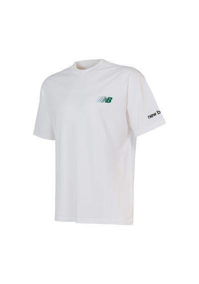 New Balance Nb Lifestyle Men Tshirt Erkek Beyaz T-shirt - Mnt1644