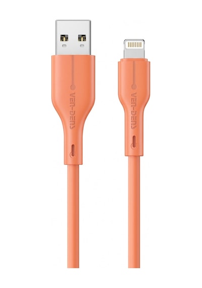 Ven-dens Vd-dc23l Usb-a To Lightning Şarj Ve Veri Kablosu, 2,4 A, 1 Metre, Esnek Tpe, Turuncu