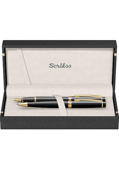 Scrikss Dolmakalem+tükenmez 38 Siyah Altın Set