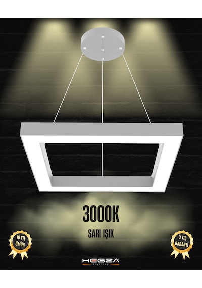 Quattro Gri Kasa, Sarı Işık Modern Sarkıt Led Avize GRİ RENK