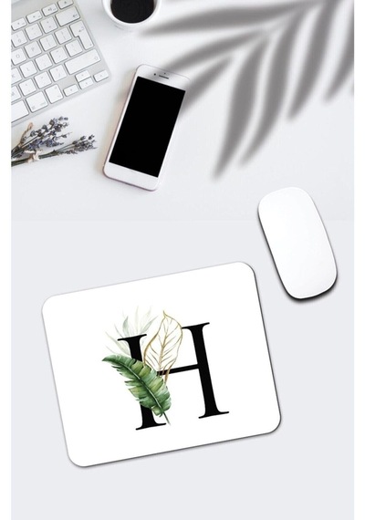 Yaprak Desenli H Harfli Mousepad