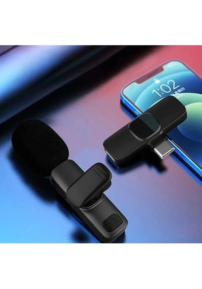Type-c Android Girişli Telefon Uyumlu Wireless Youtube Tiktok Yayın Kablosuz Yaka Mikrofonu