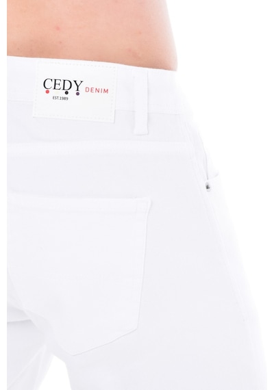 Cedy Denim Erkek Kot Şort Slim Fit Jean Şort - C342 Beyaz