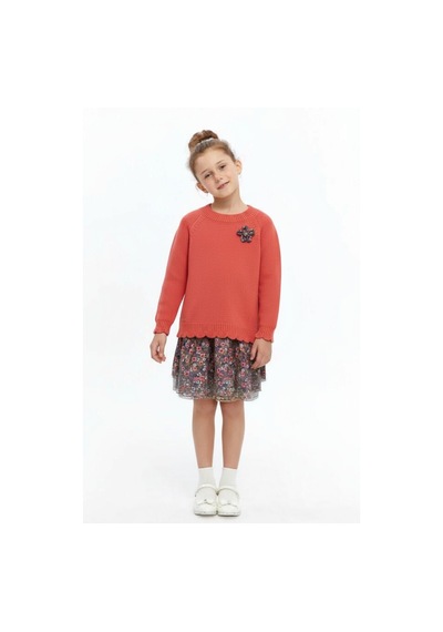 Xo Kids Kız Çocuk Elbise 3-7 Yaş 4111 Nar