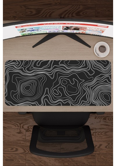 Topography Kaymaz Dikişli Kauçuk Oyuncu Mousepad V5 - 70x30 Xl Gaming Mouse Pad Fare Altlığı