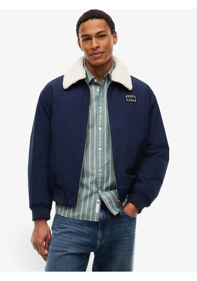 Tommy Hilfiger Tjm Flag Avıator Jacket Erkek Mavi Mont - Dm0dm23499