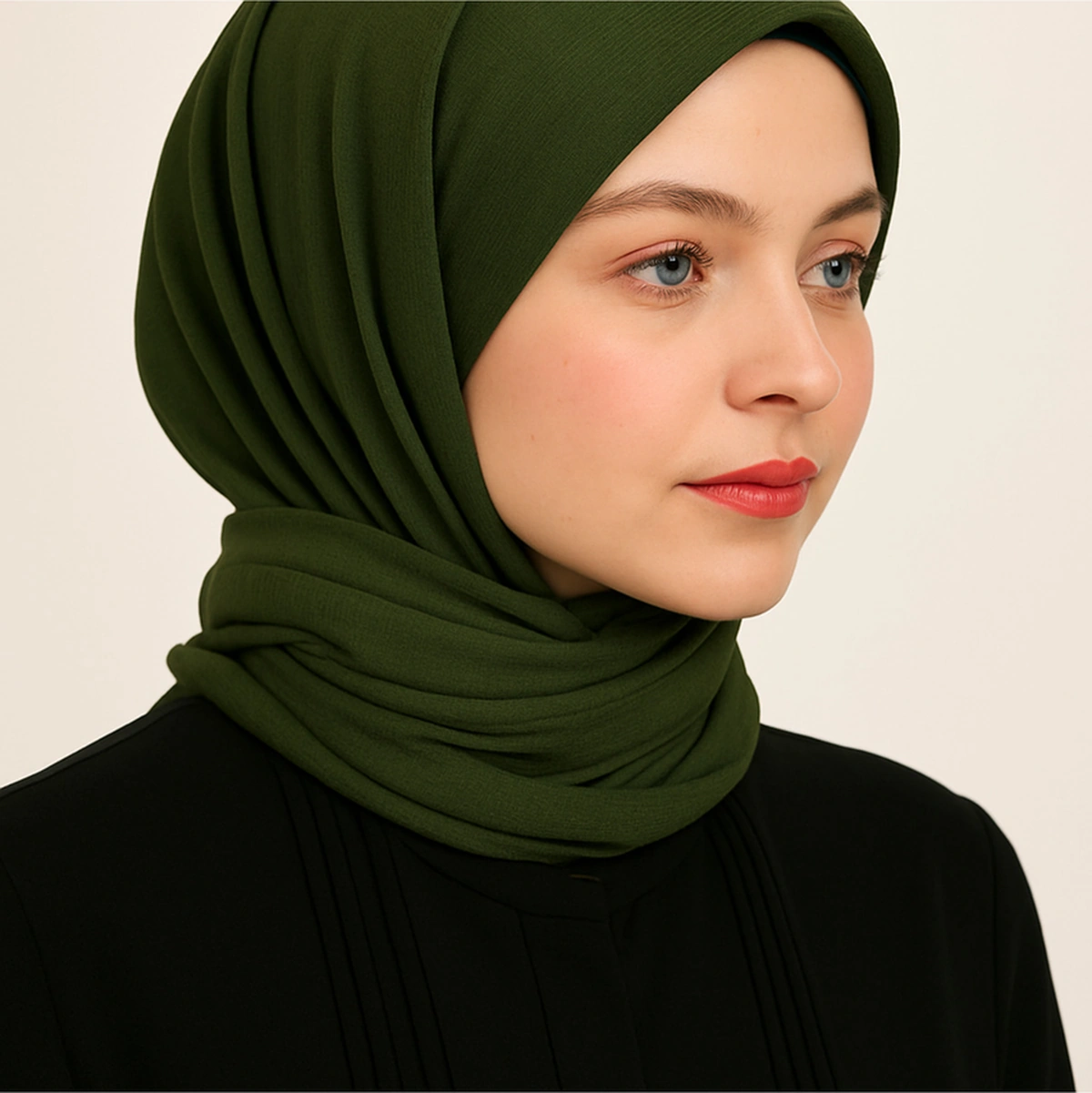 Mim Eşarp Pratik Çıtçıtlı Şal Haki