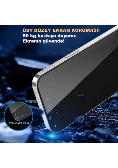 İphone 15 Pro Max Uyumlu Uygulama Aparatlı Toz Ve Çizik Önleyici Hd Cam Ekran Koruyucu