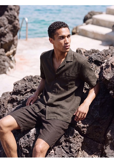 Lcw Vision Kahverengi Regular Fit Resort Yaka Erkek Gömlek
