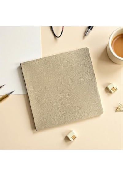 Fark Tanıtım Defter, Çizgisiz Not Defteri Pu Deri Not Defteri 16,5x16,5 Cm, 96 Yaprak 192 Sayfa , 90 Gr Ivory Kağıt, Esnek Kapak, Ofis Ve Kırtasiye Kumlu Toprak 124-Pembe