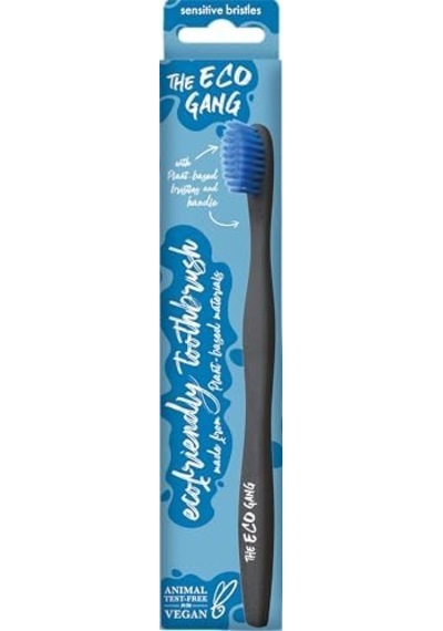 Bitki Bazlı Çevre Dostu Bambu Diş Fırçası Mavi Adult Plant Based Sensitive Blue Açık Ahşap