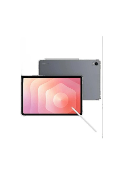 Fuchsia Samsung Galaxy Tab S11 İle Uyumlu Kılıf Anti Shock Tablet Silikon - Şeffaf Arka Kapak