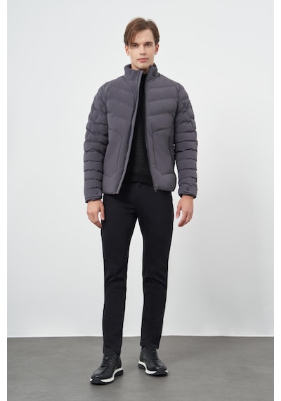 İmza Koyu Antrasit Dolumlu Hakim Yaka Slim Fit Dar Kesim Klasik Mont 1007245153 Koyu Antrasit