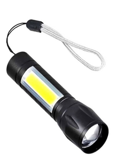 Gaman Cob Led El Feneri Metal Kasa Şarjli Kamp-doğa Yürüyüşü 3 Mod Siyah